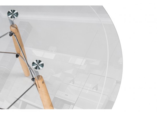 Стеклянный стол PT-151 90х76 clear glass / wood в Кургане