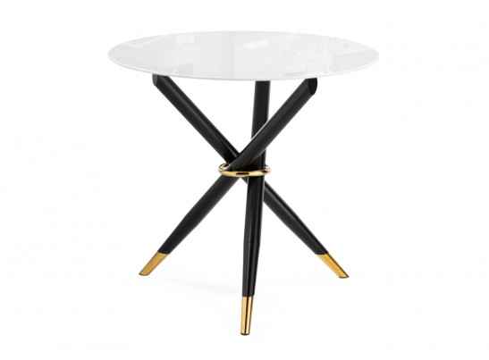 Стеклянный стол Rock 80х75 white / black в Кургане