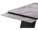 Стеклянный стол Вейв 140(200)х80 кристл серый мрамор / черный