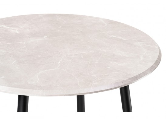 Деревянный стол Абилин 90х76 мрамор светло-серый / черный матовый в Кургане