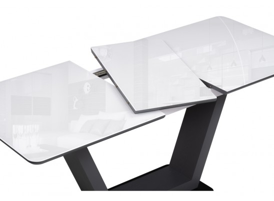 Стол на тумбе Иматра 140(180)х80х75 ультра белый / черный в Кургане