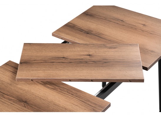 Стол раскладной Денвер Лофт 120(160)х75х75 25 мм дуб делано темный / черный матовый в Кургане