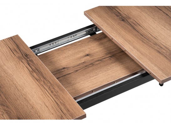 Стол раскладной Денвер Лофт 120(160)х75х75 25 мм дуб делано темный / черный матовый в Кургане