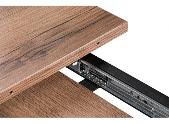 Стол раскладной Денвер Лофт 120(160)х75х75 25 мм дуб делано темный / черный матовый в Кургане