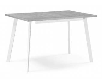 Деревянный стол Колон Лофт 120(160)х75 бетон светлый / белый матовый