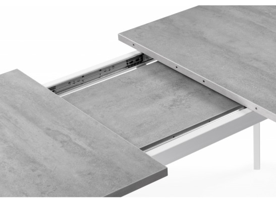 Деревянный стол Колон Лофт 120(160)х75 бетон светлый / белый матовый в Кургане