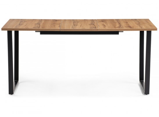 Деревянный стол Лота Лофт 120(160)х75 черный матовый / дуб крафт золотой в Кургане