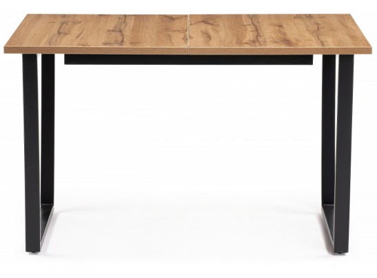Деревянный стол Лота Лофт 120(160)х75 черный матовый / дуб крафт золотой в Кургане