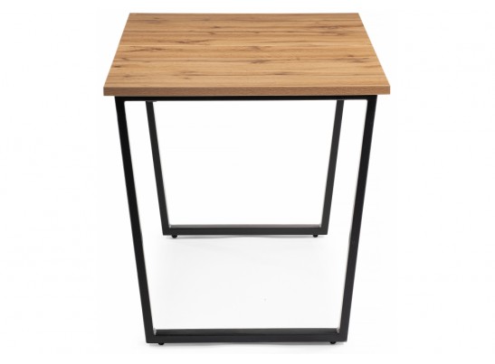 Деревянный стол Лота Лофт 120(160)х75 черный матовый / дуб крафт золотой в Кургане