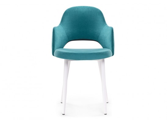 Стул на металлокаркасе Гутрид ромбы сзади белый / бирюзовый в Кургане