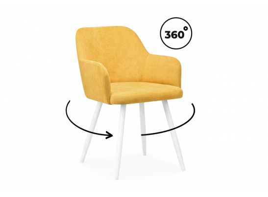 Стул на металлокаркасе Инфини 360 горчичный (ocean 016) / белый