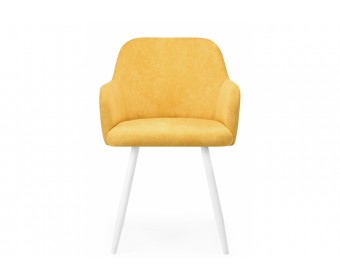 Стул на металлокаркасе Инфини 360 горчичный (ocean 016) / белый