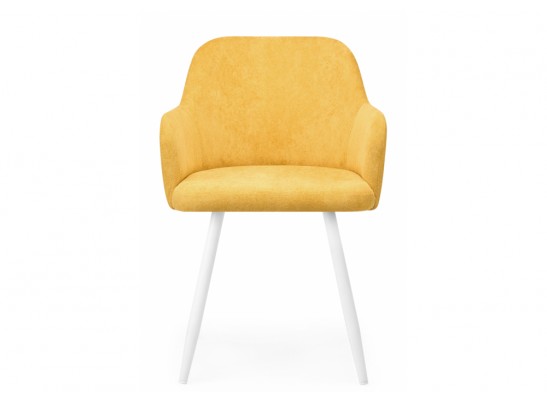 Стул на металлокаркасе Инфини 360 горчичный (ocean 016) / белый