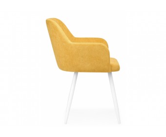 Стул на металлокаркасе Инфини 360 горчичный (ocean 016) / белый