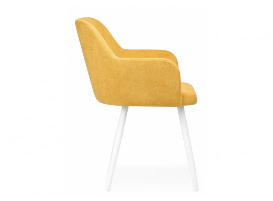 Стул на металлокаркасе Инфини 360 горчичный (ocean 016) / белый