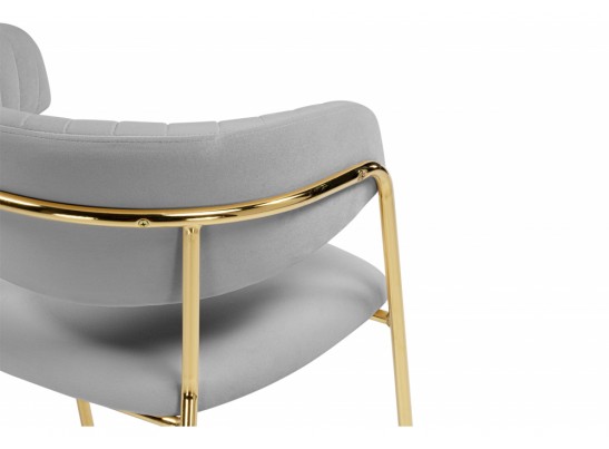 Стул на металлокаркасе Kamelia велюр светло-серый / золотой в Кургане