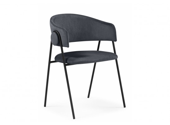 Стул на металлокаркасе Криспиан темно-серый / черный