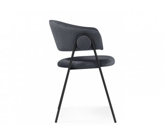 Стул на металлокаркасе Криспиан темно-серый / черный