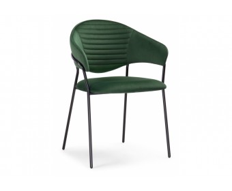 Стул на металлокаркасе Рансол темно-зеленый / черный глянец