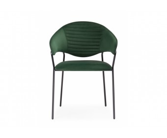 Стул на металлокаркасе Рансол темно-зеленый / черный глянец