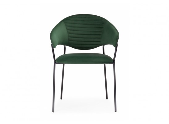 Стул на металлокаркасе Рансол темно-зеленый / черный глянец в Кургане