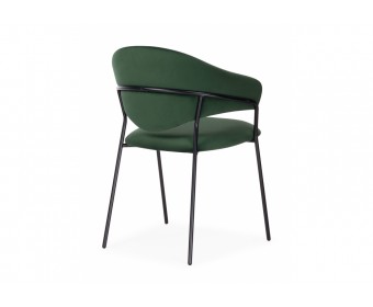 Стул на металлокаркасе Рансол темно-зеленый / черный глянец