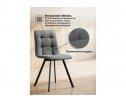 Стул на металлокаркасе Симпл темно-серый / черный в Кургане