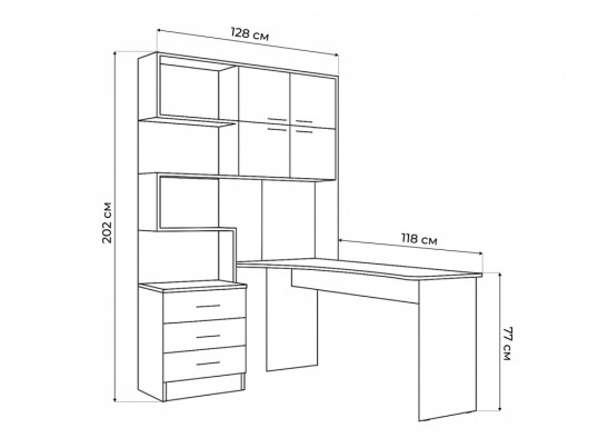 Компьютерный стол Эльброни правый белый в Кургане
