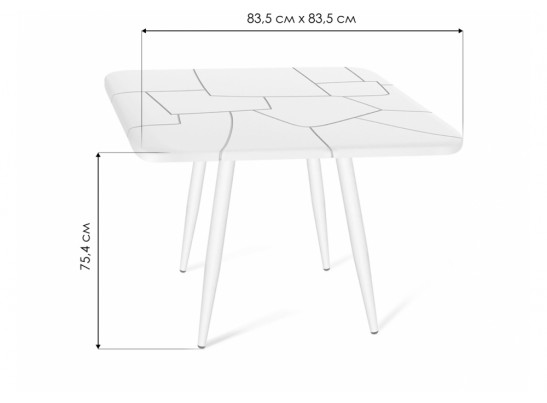 Деревянный стол SHT-TU14/TT30 белый муар / золото / белый в Кургане
