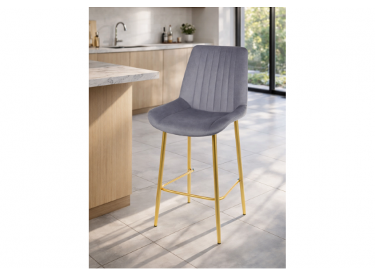 Полубарный стул Седа 360 темно-серый (zd 995) / золотой в Кургане