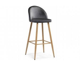 Барный стул Dodo 1 dark grey with edging / wood