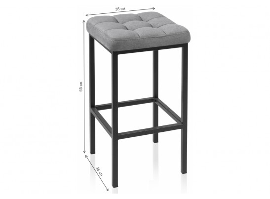 Барный стул Лофт ткань канди грей / черный матовый в Кургане