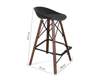 Барный стул SHT-ST19/S80 черный / темный орех