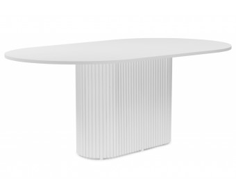 Деревянный стол Барон О 200 х 90 белая пленка шагрень / белый