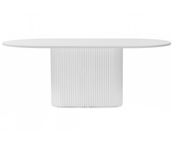 Деревянный стол Барон О 200 х 90 белая пленка шагрень / белый