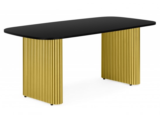 Деревянный стол Бавария B 180 х 90 черная пленка шагрень / золото