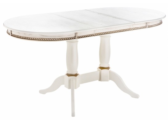 Деревянный стол Кантри 120 молочный / золотая патина в Кургане