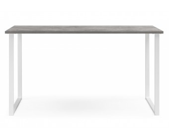 Деревянный стол Лиман 140 x 80 бетон светлый / белый матовый