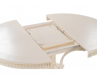 Деревянный стол Нозеан круглый бежевый / золото