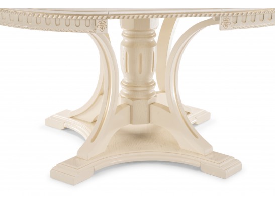 Деревянный стол Нозеан круглый бежевый / золото в Кургане