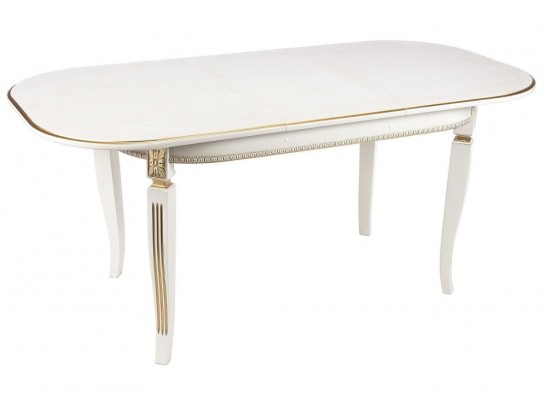 Деревянный стол Romeo 130(170)х85х75 молочный / патина золото в Кургане