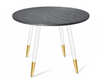 Деревянный стол Sheffilton SHT-TU14/90 белый муар / золото / каменный уголь