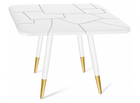 Деревянный стол SHT-TU14/TT30 белый муар / золото / белый в Кургане
