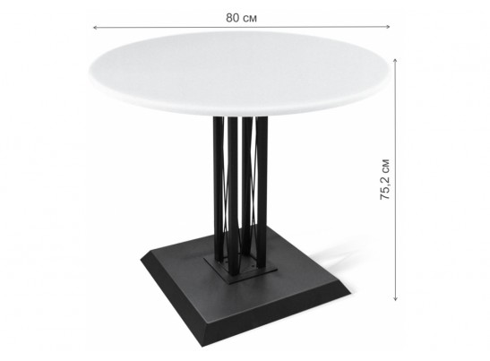 Деревянный стол SHT-TU6-BS2/80 МДФ белый / черный муар / белый шагрень в Кургане