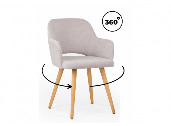 Деревянный стул Эолин 360 светло-серый (glory 36) / светлое дерево в Кургане