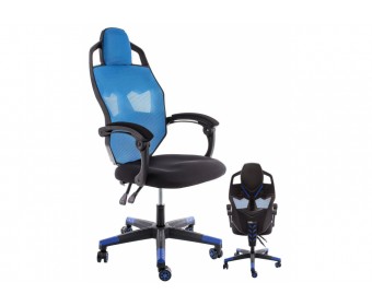 Компьютерное кресло Knight черное / голубое