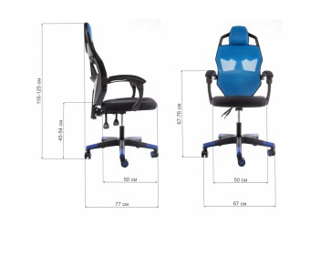 Компьютерное кресло Knight черное / голубое