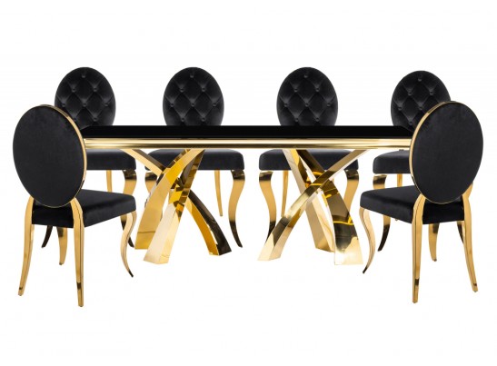 Обеденная группа Иге black / gold в Кургане