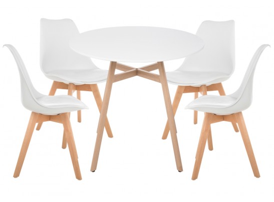 Обеденная группа Номиа 80 white / wood в Кургане