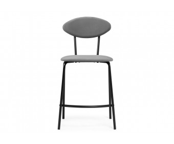 Полубарный стул Коумо катания сильвер / черный матовый